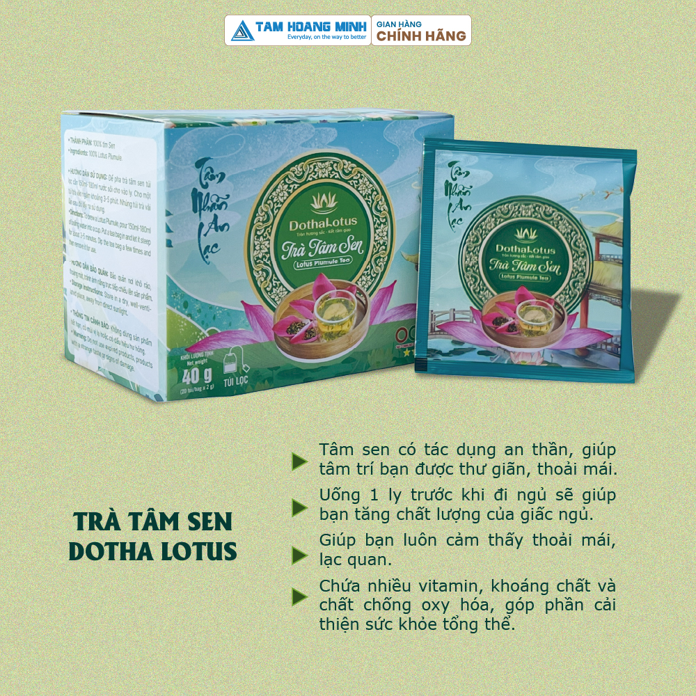 Hộp Trà Tâm Sen Túi Lọc Dotha Lotus 40g