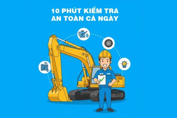 10 điểm kiểm tra máy đào an toán trước khi làm việc